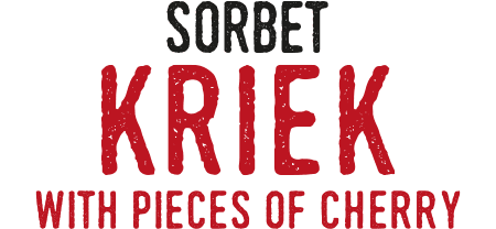 Kriek sorbet<br />
with pieces of cherry